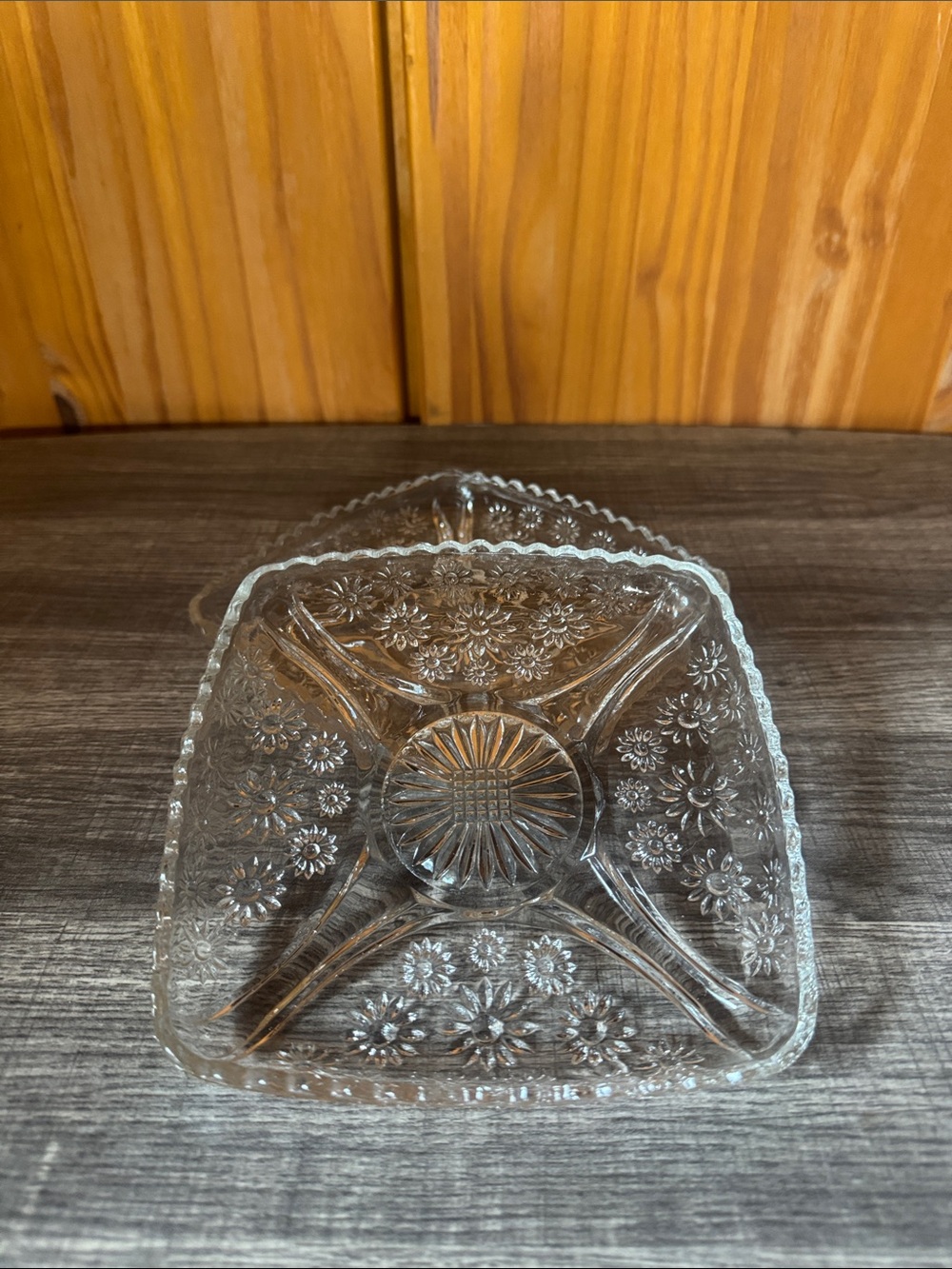Vintage 1950s Hazel Atlas Crazy Daisy Relish Dish- Set of 2